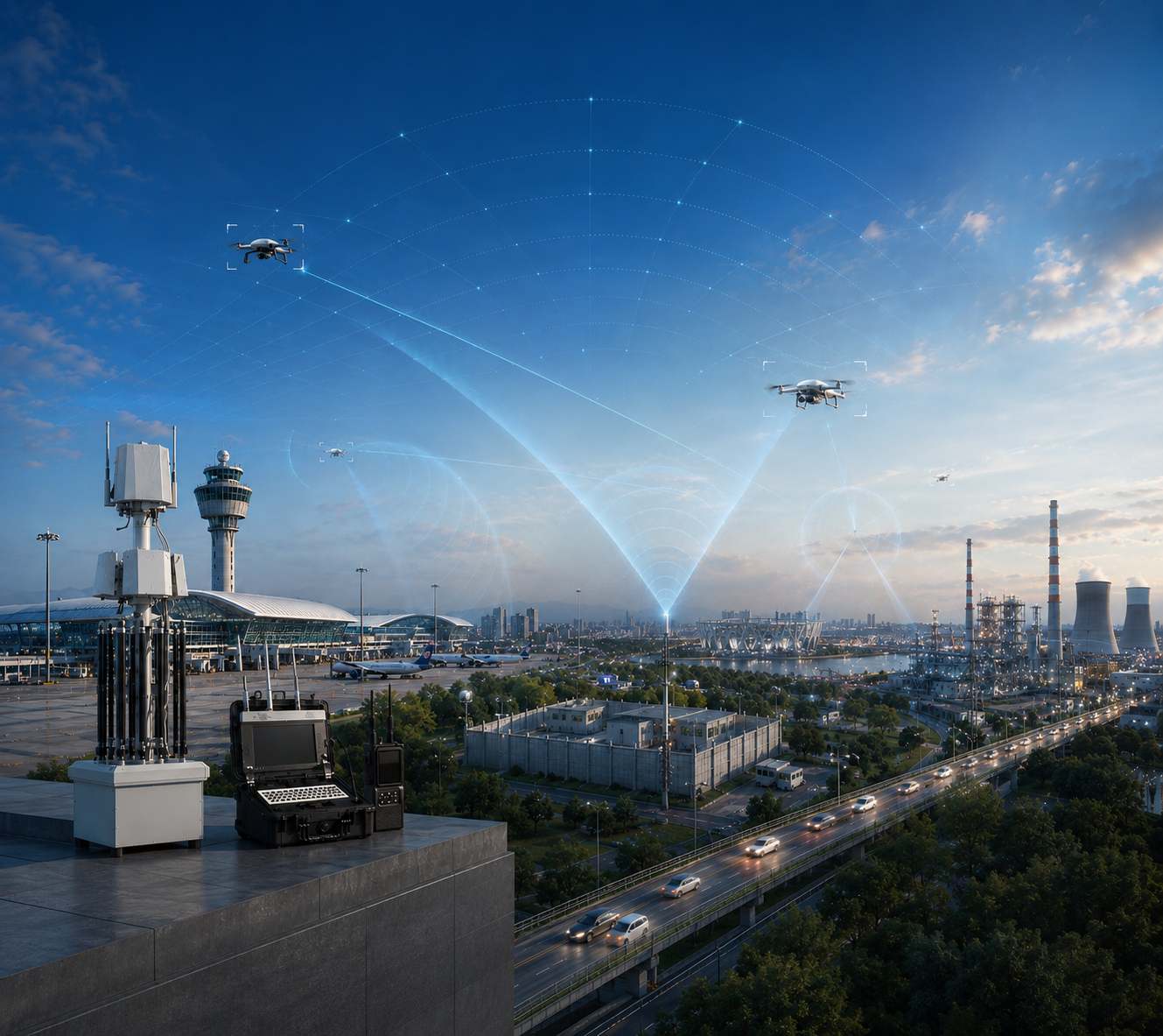 mais recente caso da empresa sobre Monitorização por drones de parques industriais  Cenário de aplicação ilustrativo