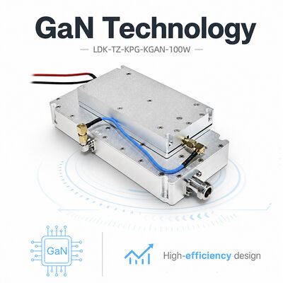 Módulo de transmissão RF de alta potência de banda larga com segmentação de frequência de saída de 100W, cobertura de banda cheia de 300-6000MHz Proteções integradas de sobre-temperatura, VSWR e ALC para implantação fixa e móvel