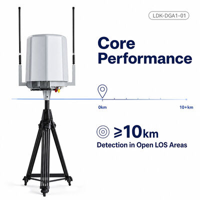 LDK-DGA1-01 Detecção fixa de drone 10KM 70MHz-6GHz Monitoramento UAV externo de baixa altitude e dispositivo de localização de direção