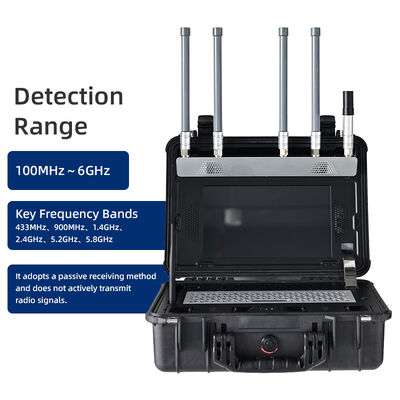 Analisador de Espectro Portátil de Banda Larga de 100MHz-6GHz Detector de Drones FPV e Detecção de UAV Digital com Captura de Vídeo em Tempo Real Localizador de Sinal RF de 5km para Segurança de Prisões e Aeroportos