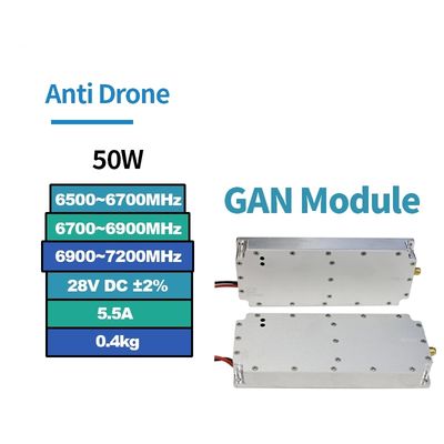 Customizable 6500–7200MHz RF Amplifier Module, High-Power GaN Amplifier for Anti-FPV Drone Detection, Surveillance, Signal Boost, and Counter-UAV Applications