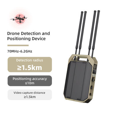 comprar Detector de drones portátil com alcance de detecção de 12 km, detecção de banda larga de 100 MHz a 6,2 GHz e operação contínua de 24 horas Fabricação em linha
