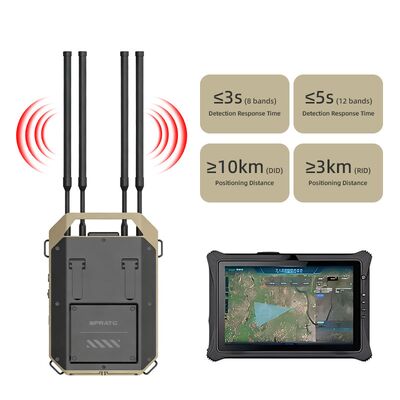 comprar Detector de drones de frequência total de 70M-6,2 GHz, posicionamento e rastreamento de 10 km, captura de caminhos de piloto, captura de sinal de vídeo FPV, sistema anti-UAV Fabricação em linha