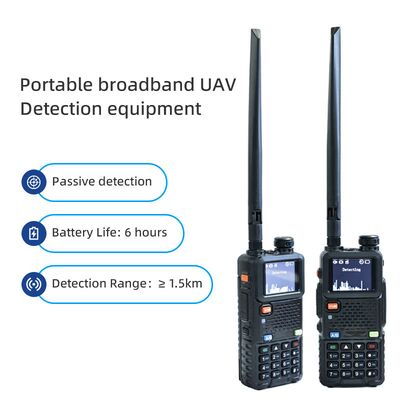 comprar Detector de drones portáteis de 2 km 300M ~ 6Ghz Alarme de freqüência total 1.5G 2.4G 5.2G 5.8G UAV FPV Dji Drone Detect System Detector Fabricação em linha