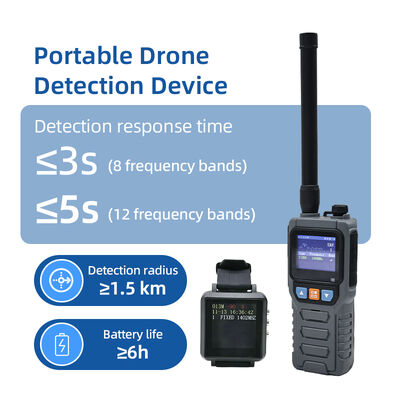 Portable Handheld Drone Detector With Wrist Watch Alert Coordination Device Anti Drone System for UAV Detection