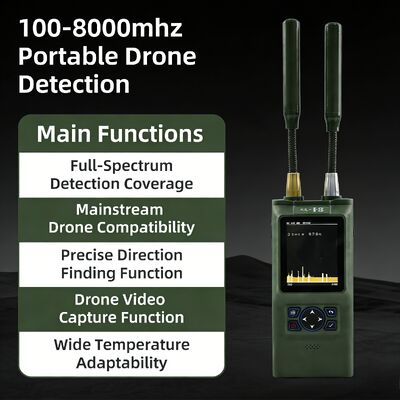 comprar 100-8000MHZ detector de drones detecção de drones portáteis 1 ~ 3km distância de detecção de drones para uso vestível Fabricação em linha