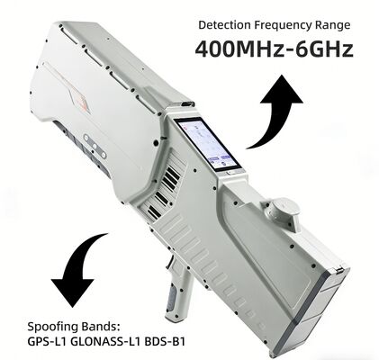 comprar Sistema Integrado de Detecção, Localização e Bloqueio de Drones 400MHz-6GHz Rastreamento de UAV de 3km Precisão ≤10° Navegação GPS Falsificada Equipamento Portátil Anti-Drone IP65 Fabricação em linha