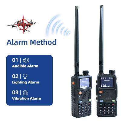 comprar Detecção de drones portáteis de 2 km Distância 300-6200MHz Detector de drones de modo duplo com super alerta precoce e relógio Ampla gama de modelos de detecção Cobertura completa de banda de frequência Fabricação em linha