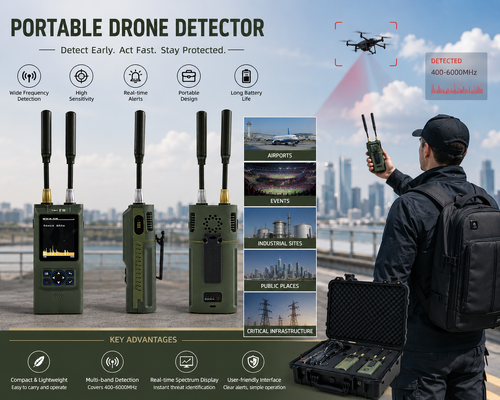 comprar Detector de drones portáteis de banda ultra larga de 100 MHz a 8 GHz com captura de vídeo em tempo real e localização precisa da direção Fabricação em linha