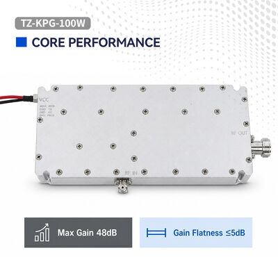 Comprar Modulo de amplificador RF de alta potência de 100W 300-2700MHz Proteção VSWR & ALC de temperatura interna Cobertura de banda larga para sistemas de segurança de baixa altitude Fabricação em linha